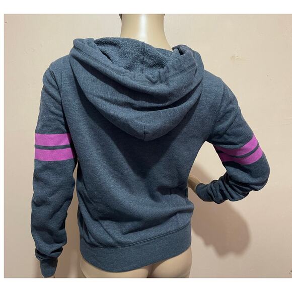 PINK VICTORIA'S SECRET Womens Full Zip Logo Sweatshirt Hoodie Gray Pink White XS - Picture 6 of 11